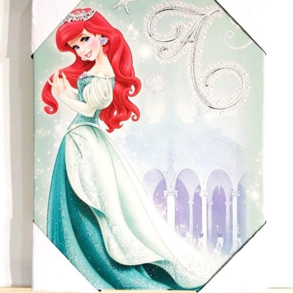 Arial Tiara Disney Princess Canvas Painting , Disney Belle Art , 6.5x8.5 In